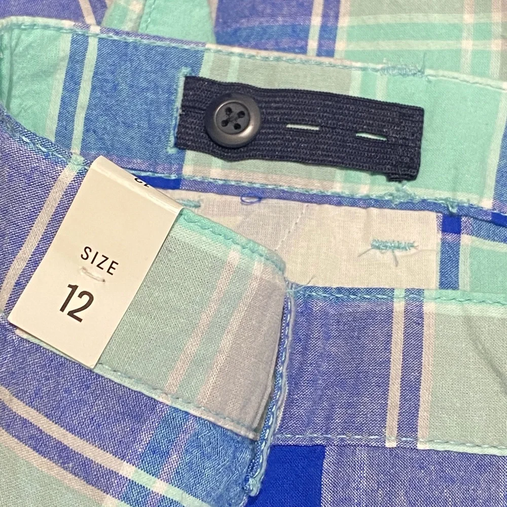Children's Place Blue and Aqua Plaid Shorts
